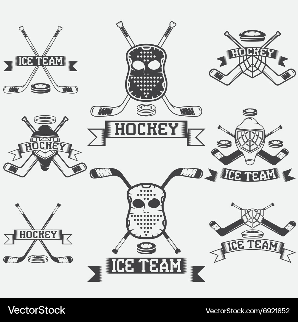 Vintage Hockey Club Labels vector image