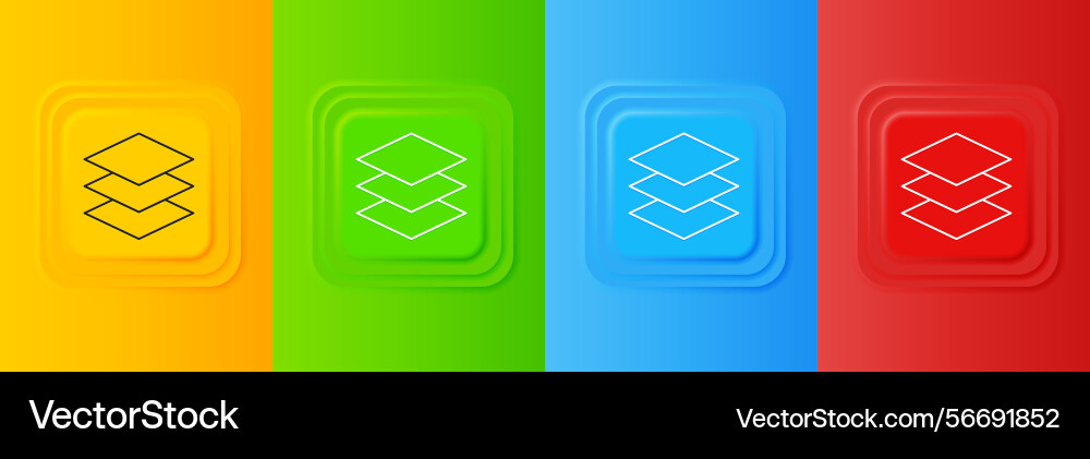White layers icon isolated on colorful background White layers icon isolated on colorful background vector image
