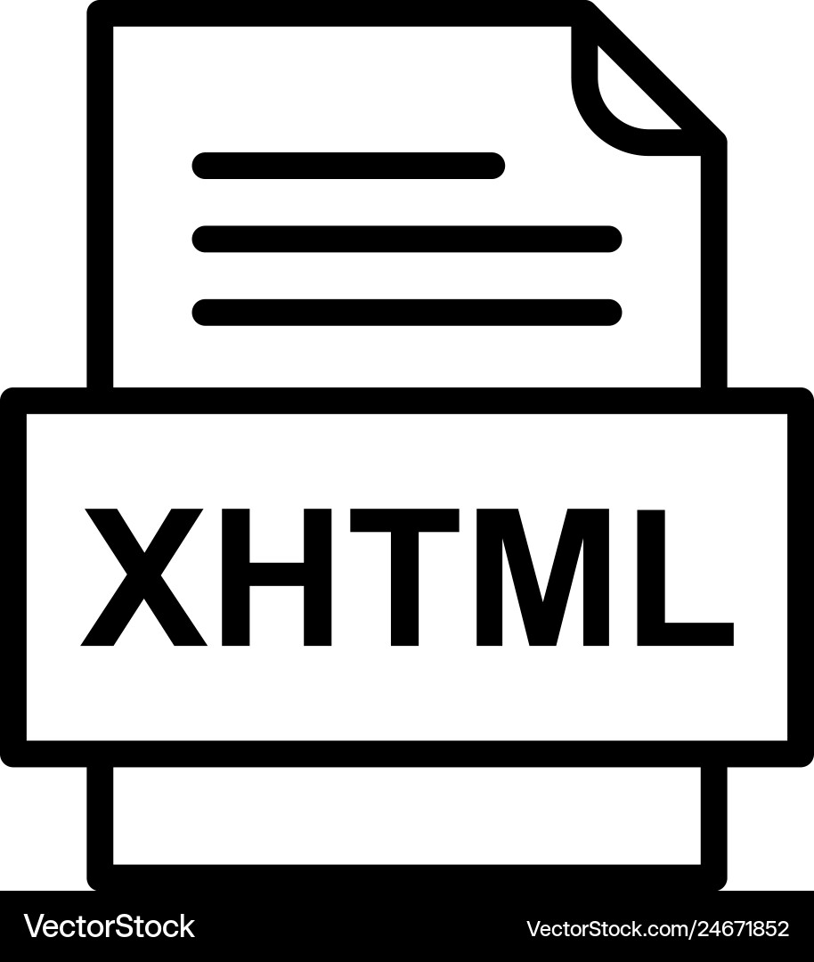 Xhtml file document icon vector image