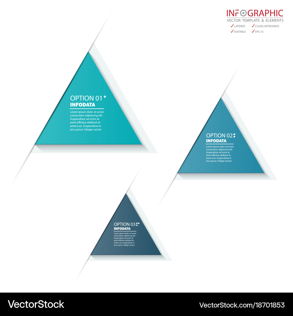 Abstract element infographics 3 option design Vector Image