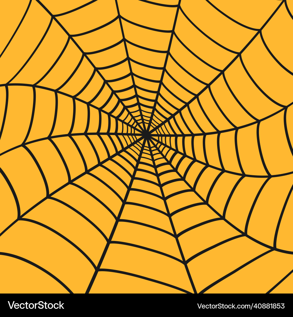 Black cobweb on orange background spider web Vector Image