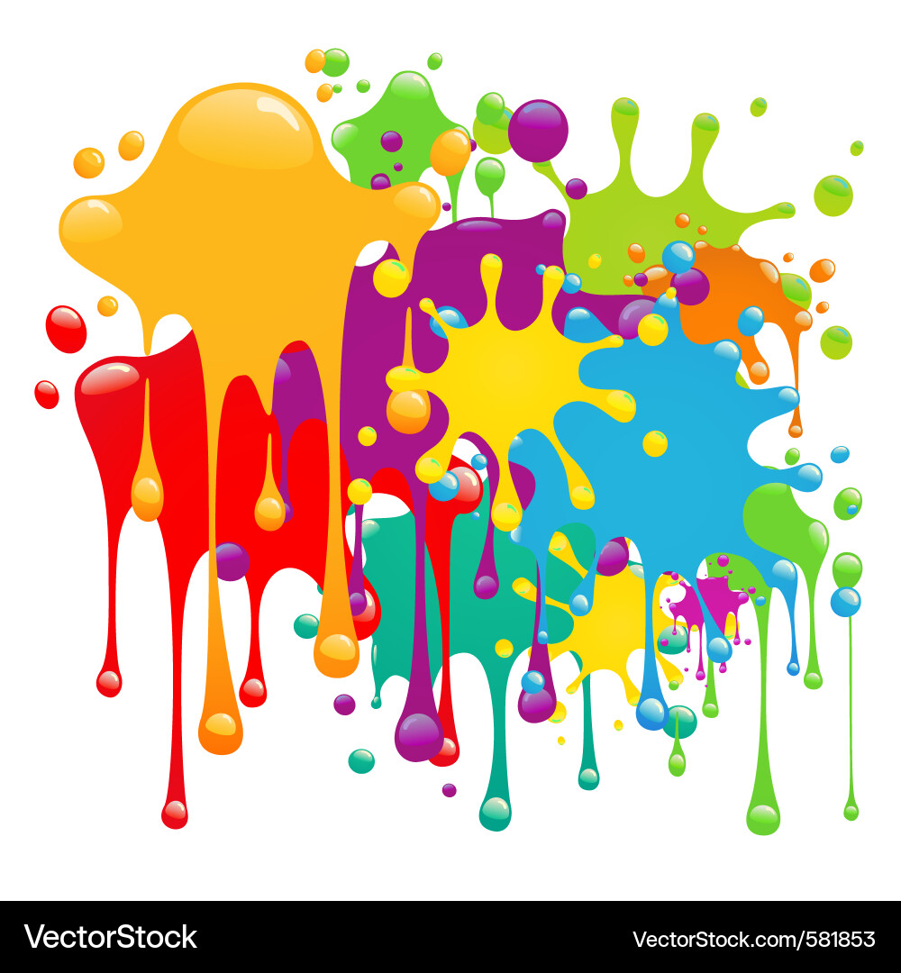 Color paint splashes Royalty Free Vector Image
