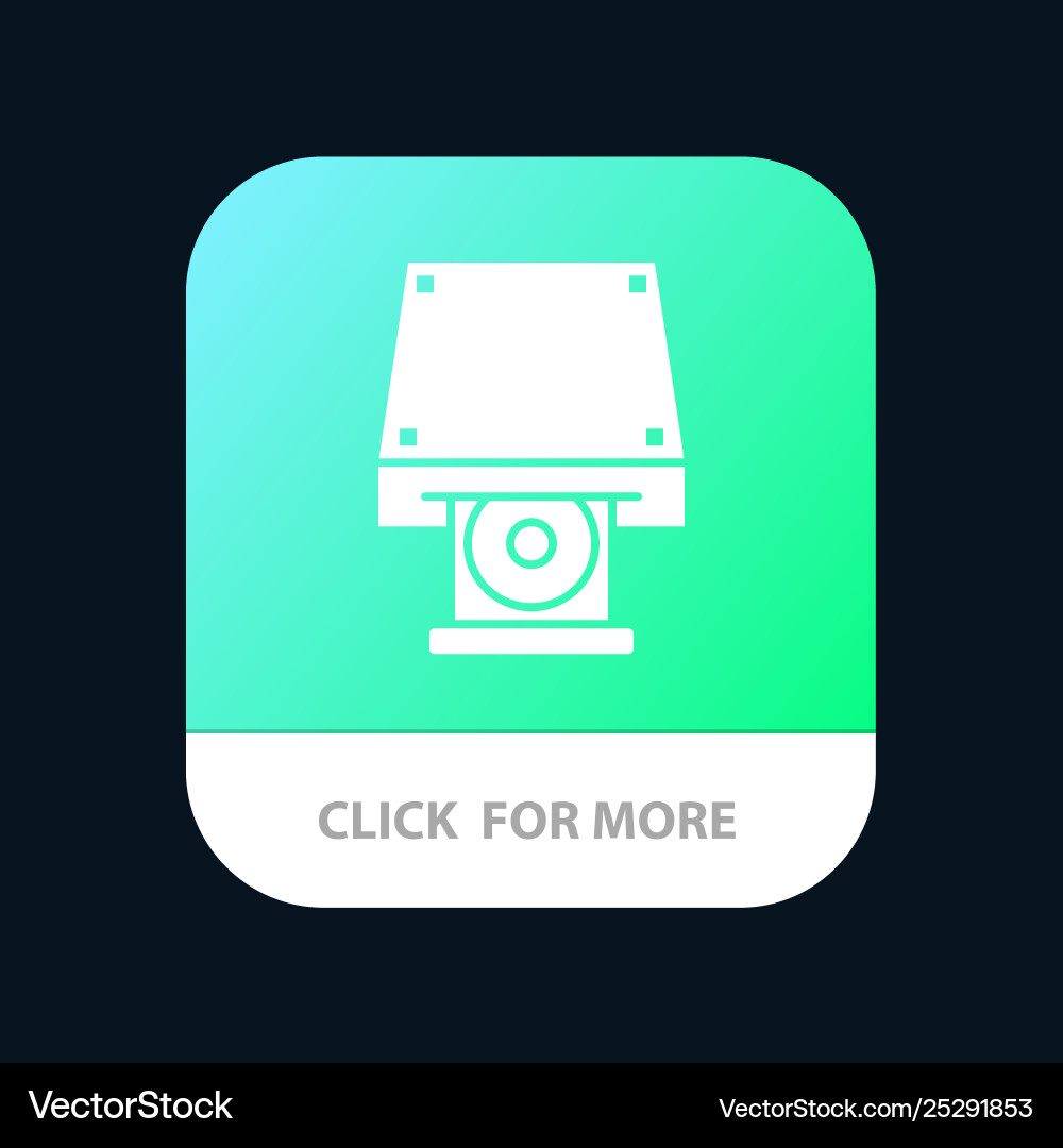 Dvd cdrom data storage disk rom mobile app button Dvd cdrom data storage disk rom mobile app button vector image