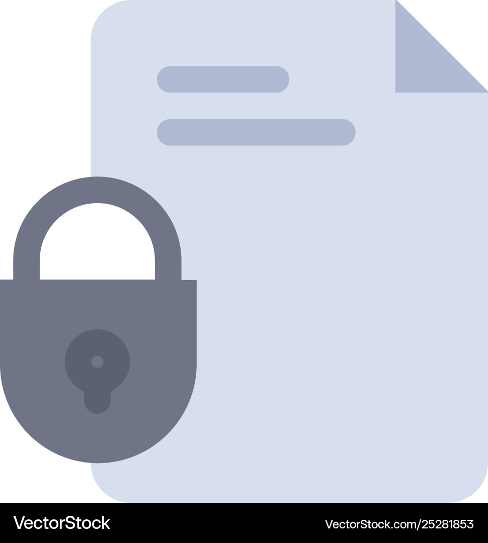File document lock security internet flat color File document lock security internet flat color vector image