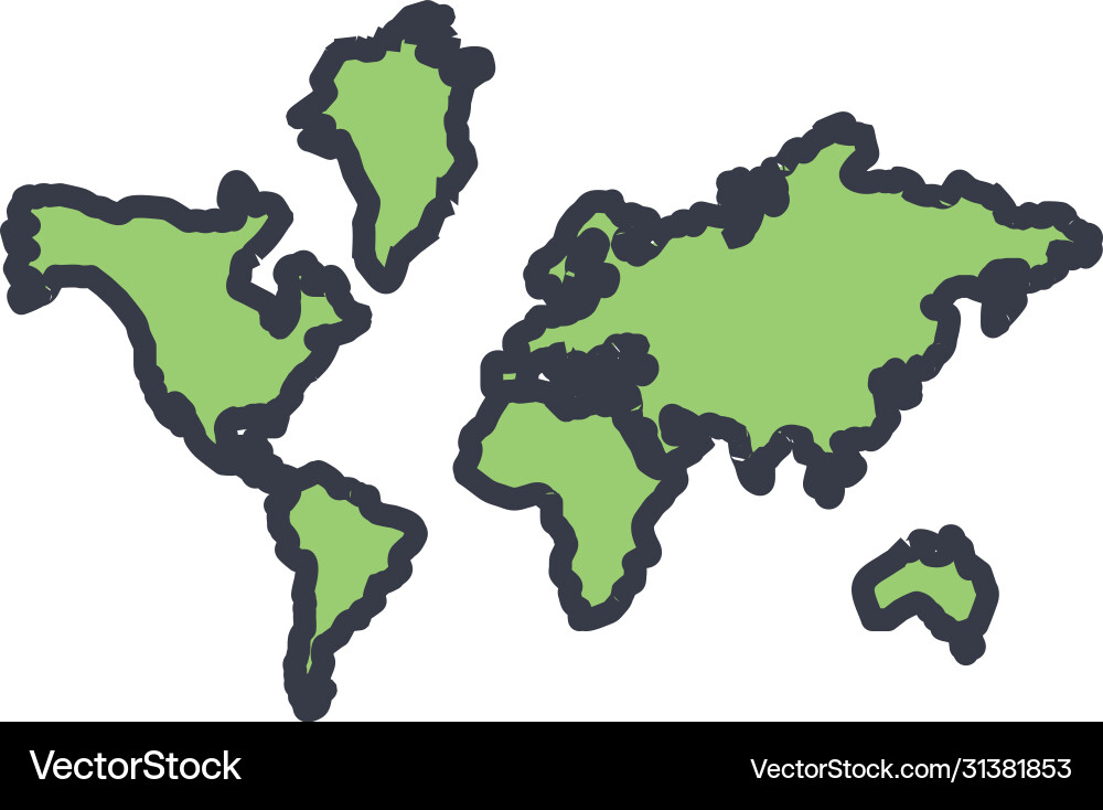 Isolated world map flat style icon design vector image