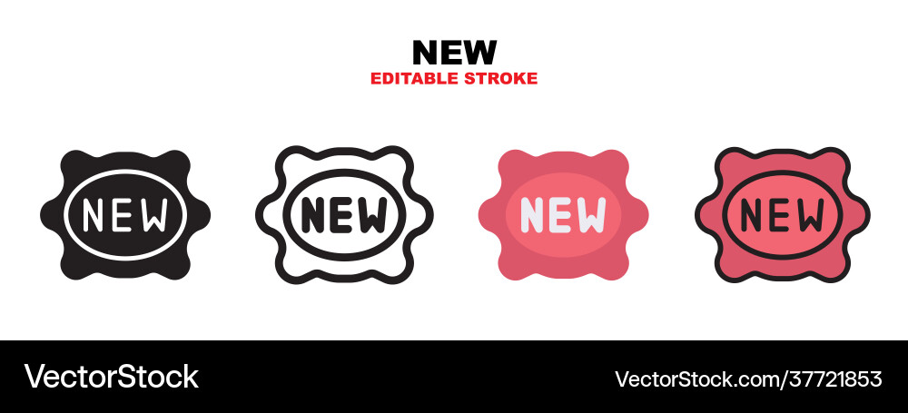 New icon set with different styles editable New icon set with different styles editable vector image