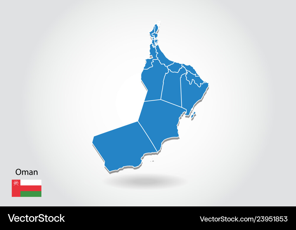 Oman map design with 3d style blue Oman map design with 3d style blue vector image