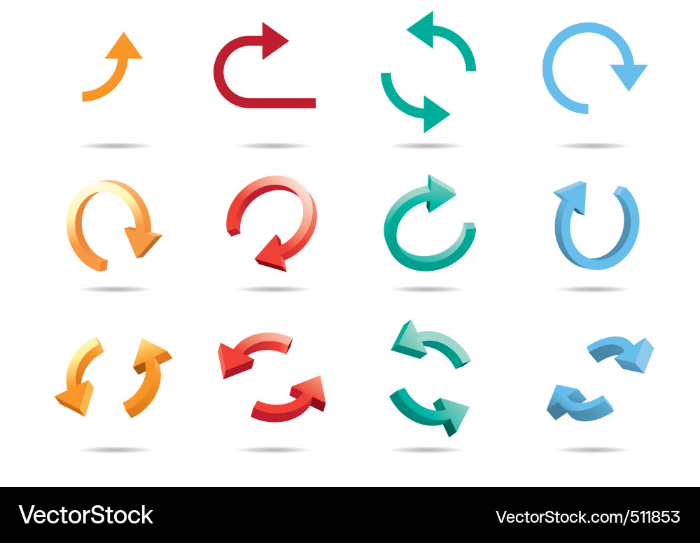 Rotating Cycle Arrow 3D vector image