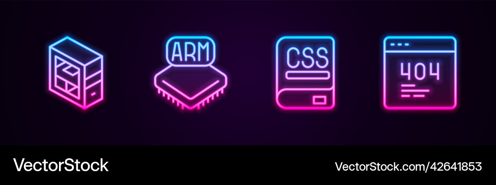 Set line computer processor books about Set line computer processor books about Vector Image