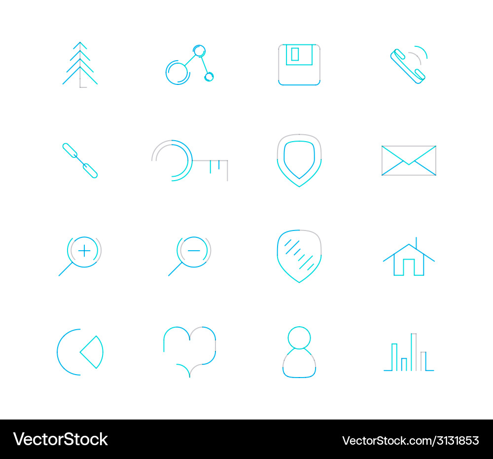 Set of thin line web icons Vector Image