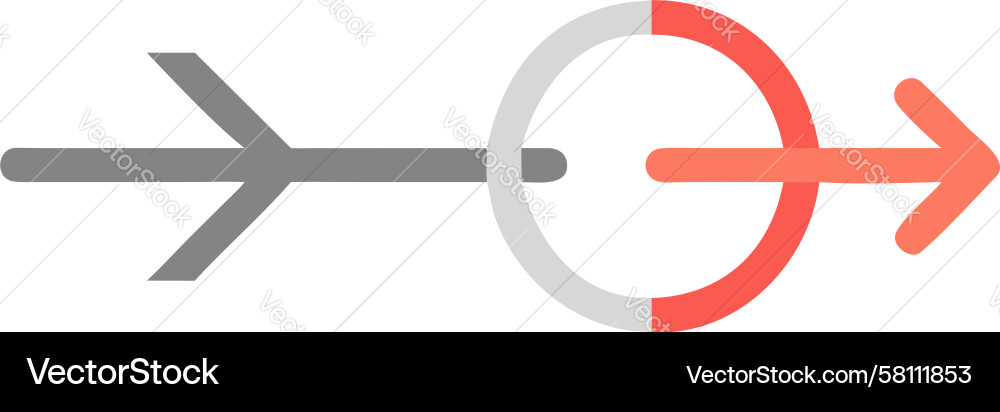 Split Arrow Target Icon - Progress Vector Image