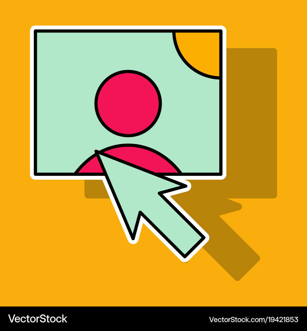 Sticker web design elements picture mouse arrow vector image