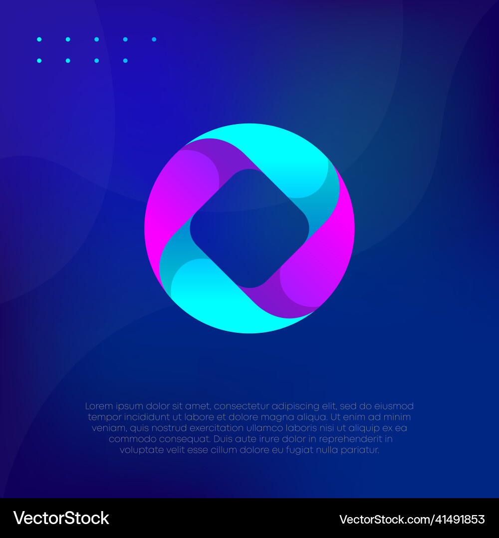 Tech Gradient Logo - Abstract Shield vector image