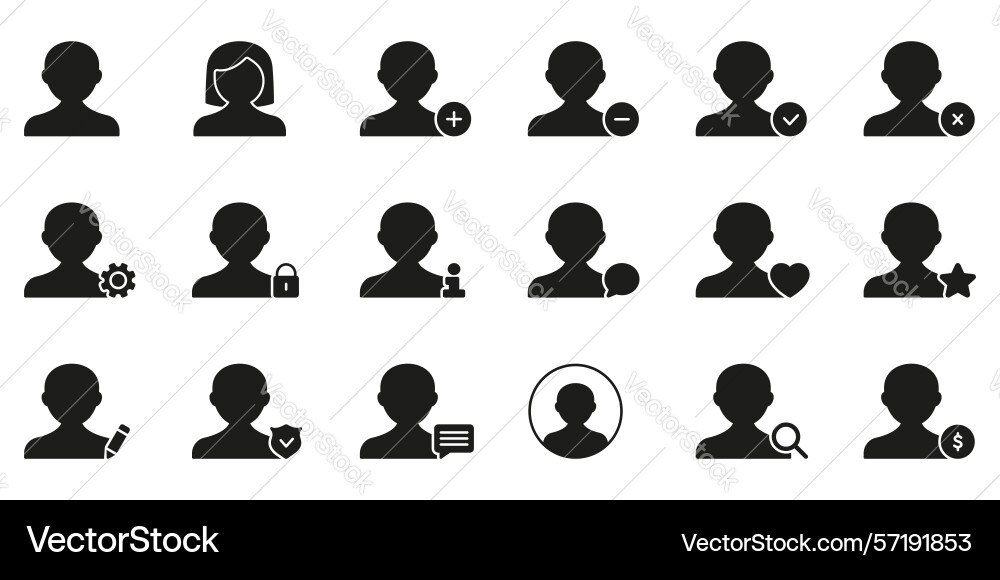 User profile management icon set interaction User profile management icon set interaction vector image