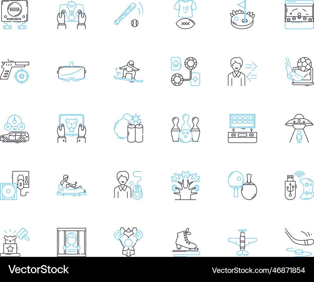Artistic expression linear icons set creativity Artistic expression linear icons set creativity vector image