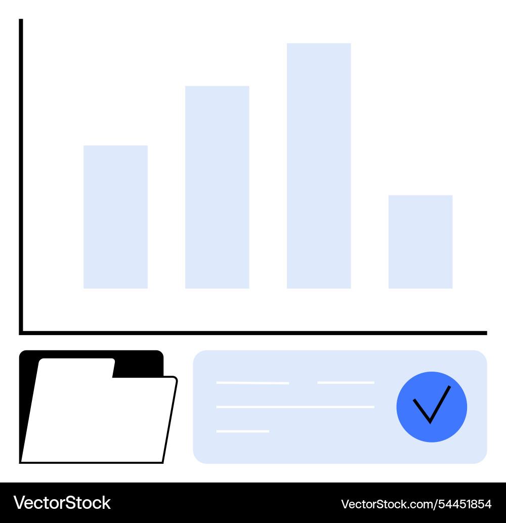 Bar graph with data analysis elements including Bar graph with data analysis elements including vector image