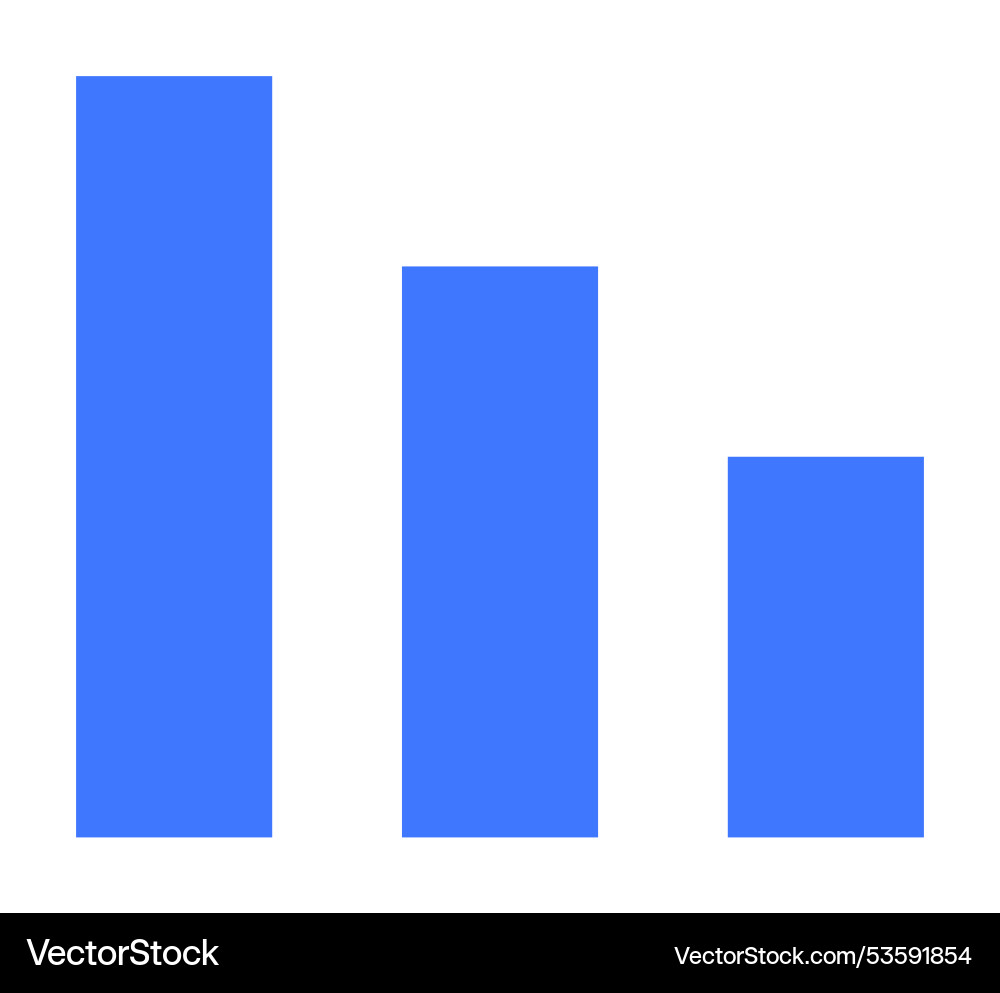 Blue bar graph chart in simplistic minimalist Blue bar graph chart in simplistic minimalist vector image