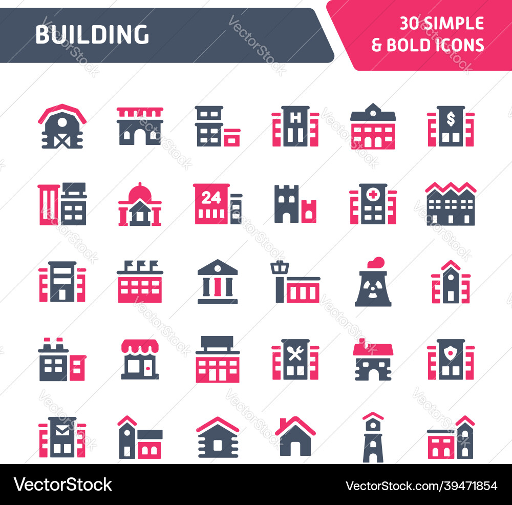 Building icon set Vector Image