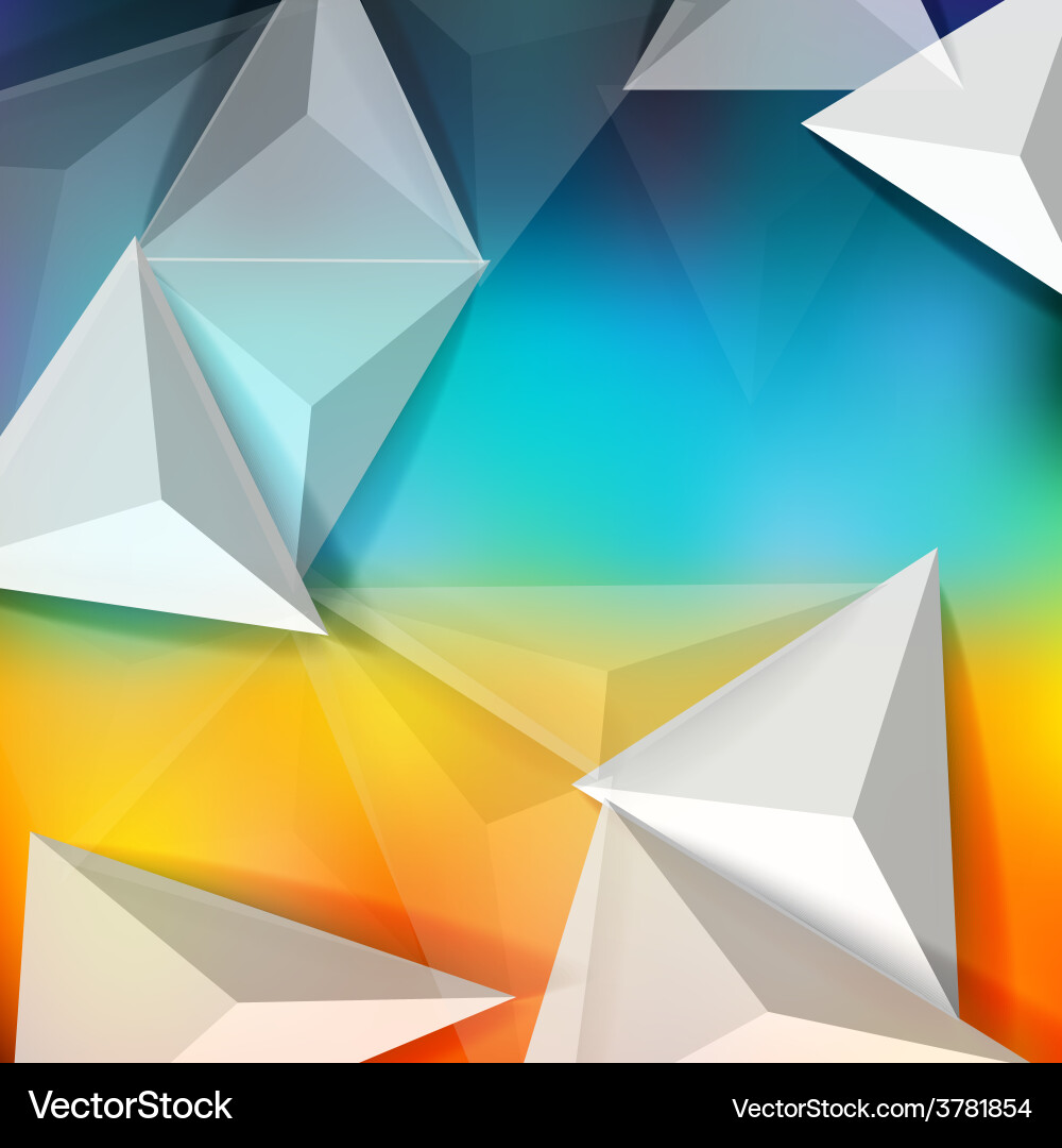 Color background abstract polygon triangle vector image