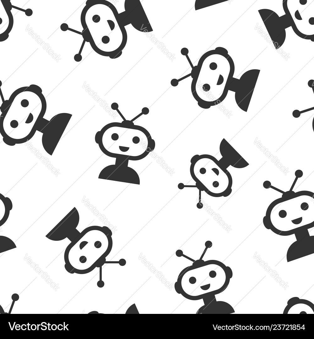 Cute robot chatbot icon seamless pattern Cute robot chatbot icon seamless pattern vector image