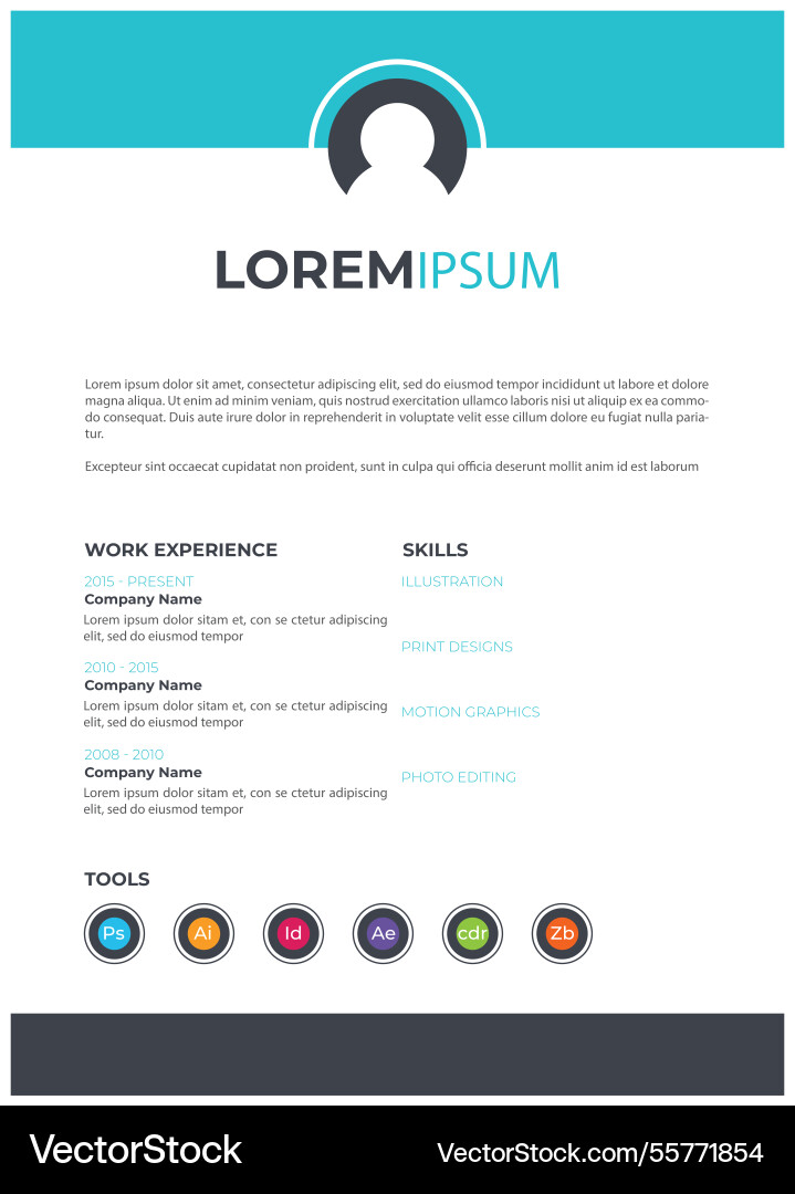Cv template with skills Vector Image