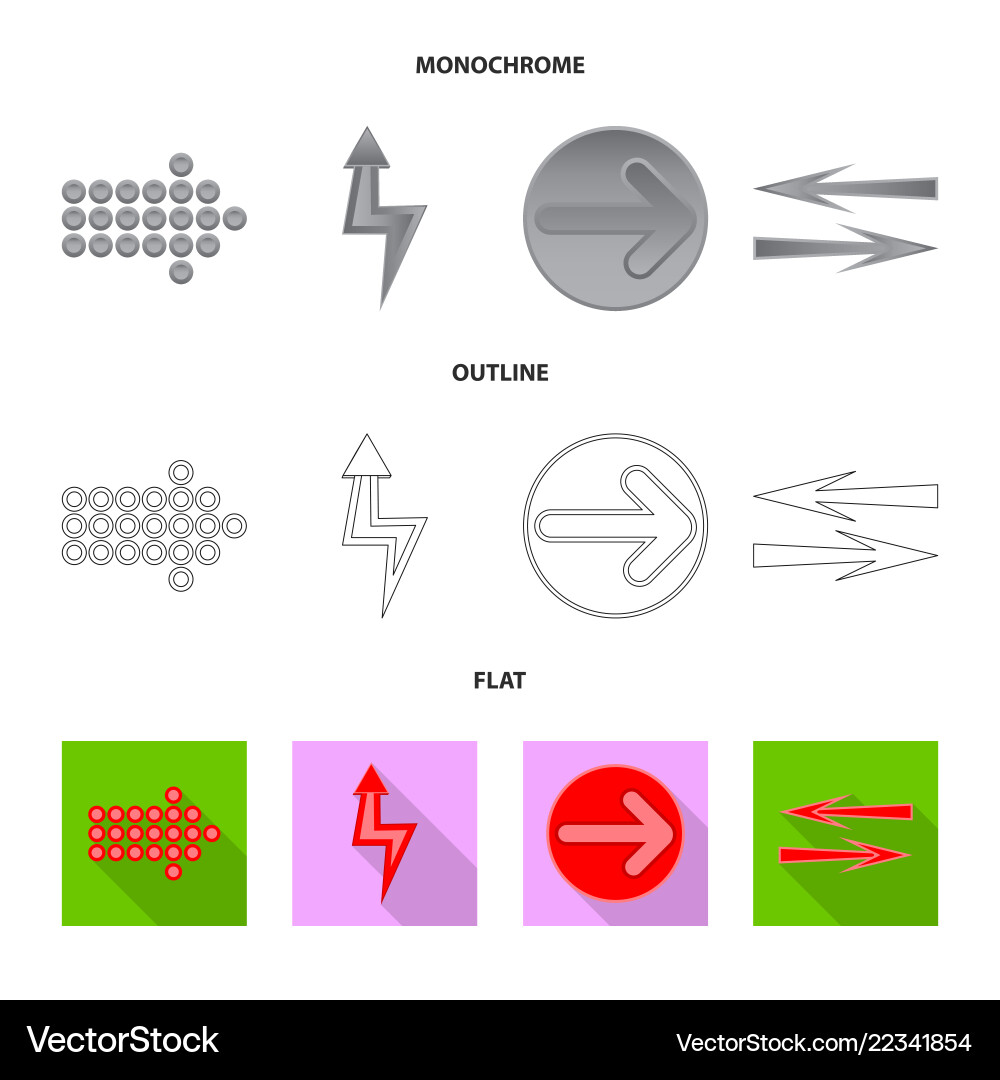 Design of element and arrow icon set Design of element and arrow icon set vector image