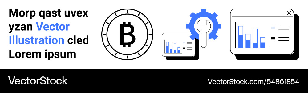 Digital currency and data analytics with bitcoin Digital currency and data analytics with bitcoin vector image