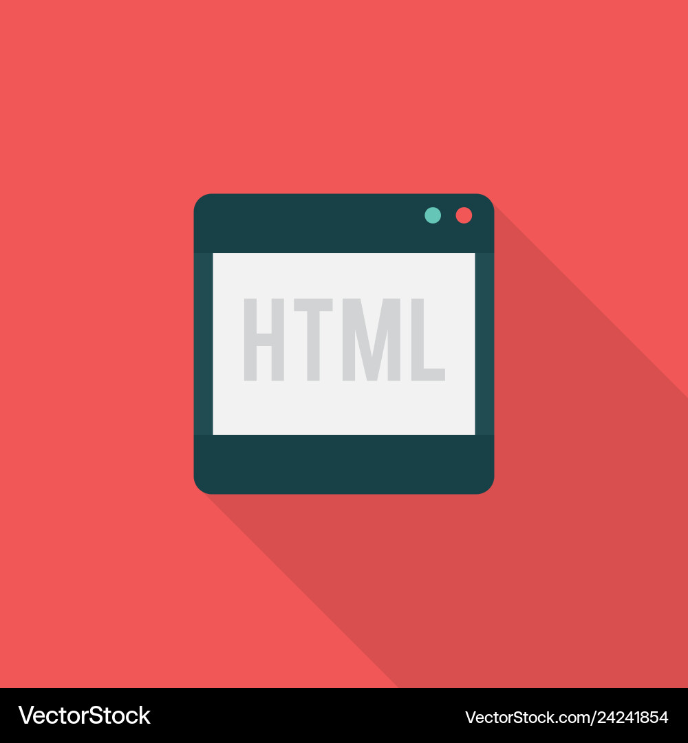 Flat HTML Icon Set vector image