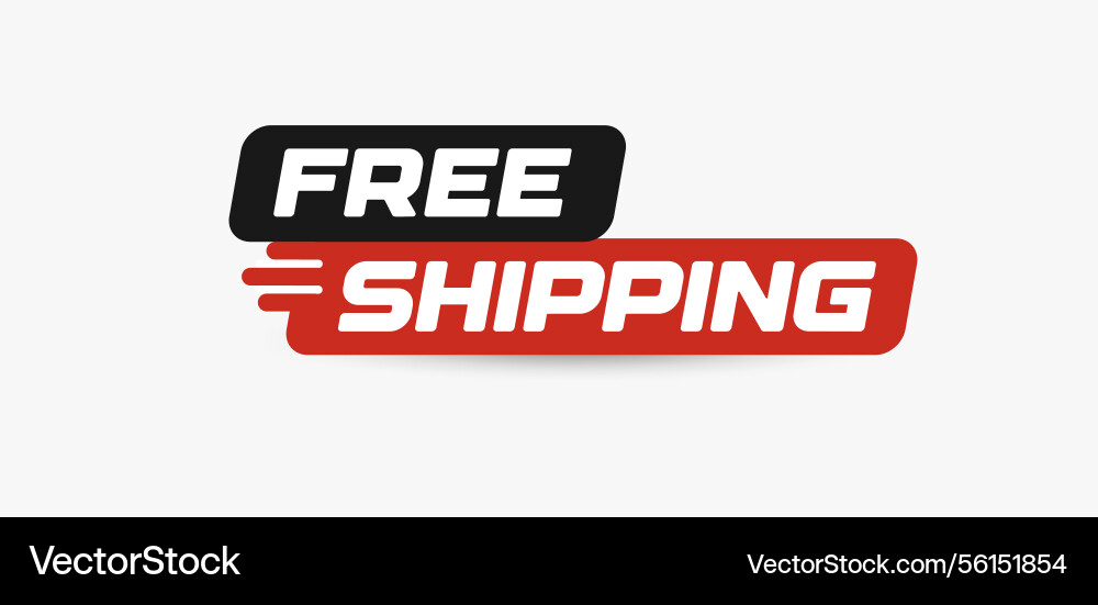Free shipping label with dynamic speed lines high Free shipping label with dynamic speed lines high Vector Image