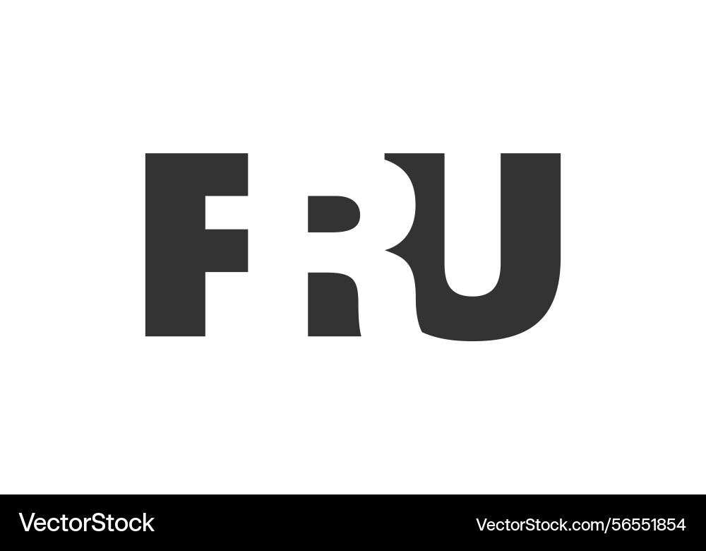 Fru logo design initial letter f r u bold font Fru logo design initial letter f r u bold font vector image