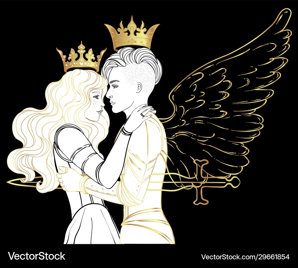 Liebe gewinnt romantisch lesbisches Paar weiblich Ritter Liebe gewinnt romantisch lesbisches Paar weiblich Ritter vektorbild