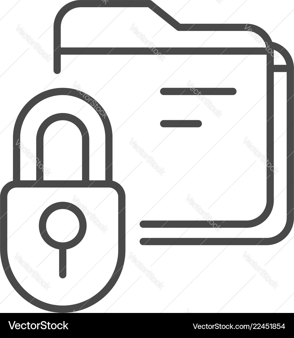Lock folder icon outline style Lock folder icon outline style Vector Image