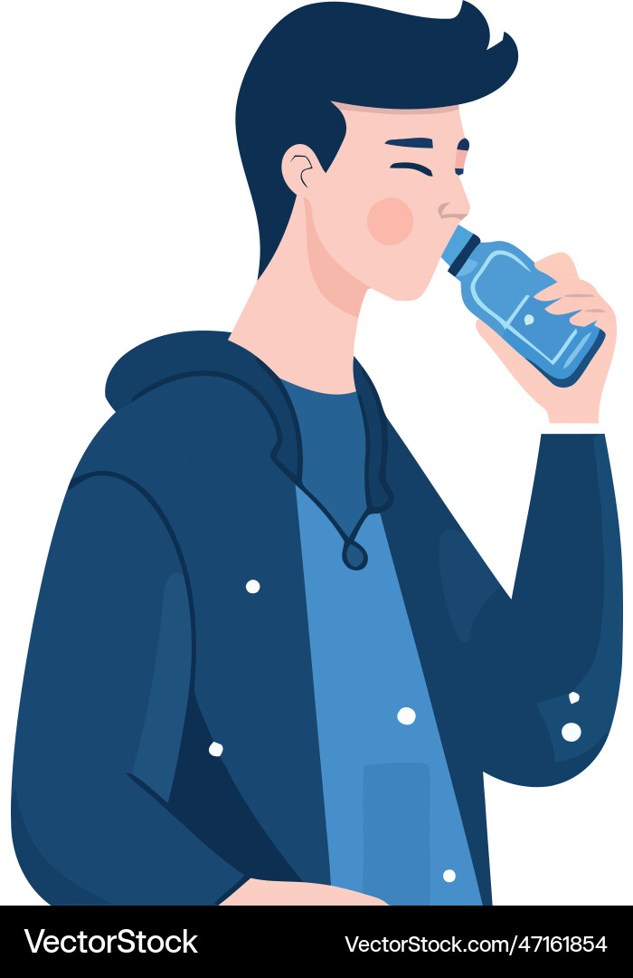 Man holding drink Man holding drink vector image