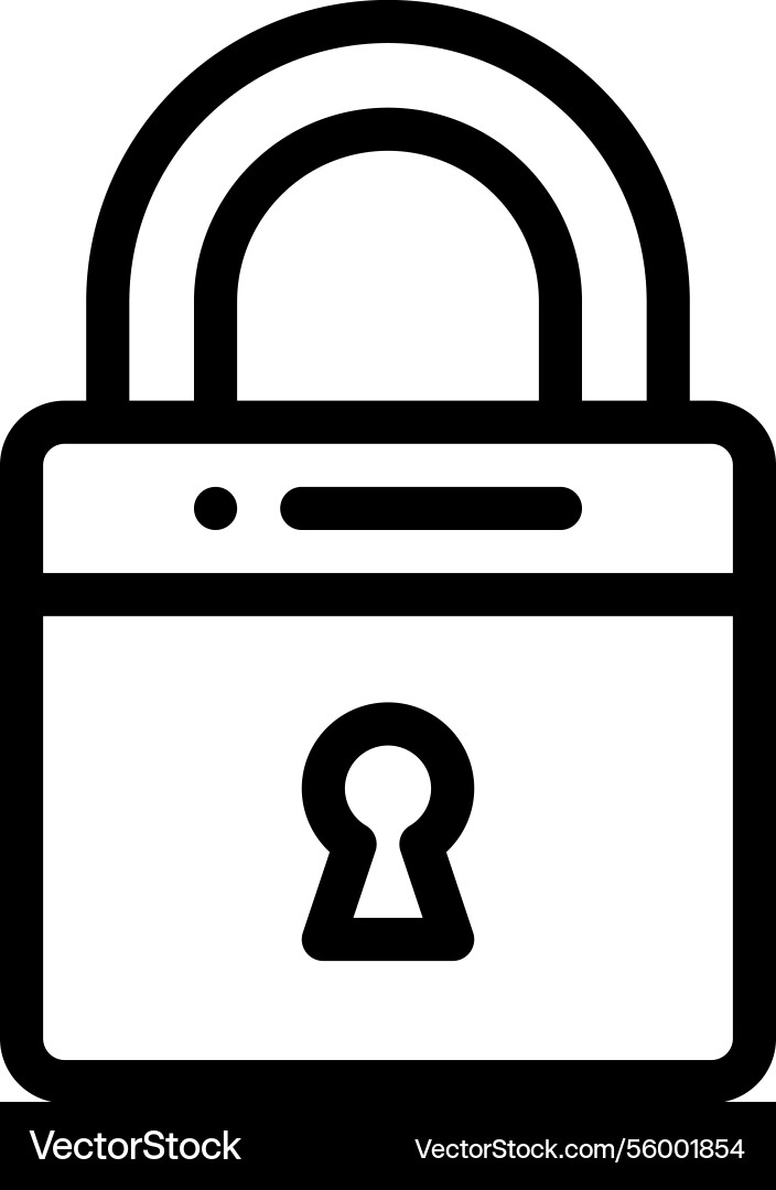 Padlock icon thin linear style design isolated Padlock icon thin linear style design isolated vector image