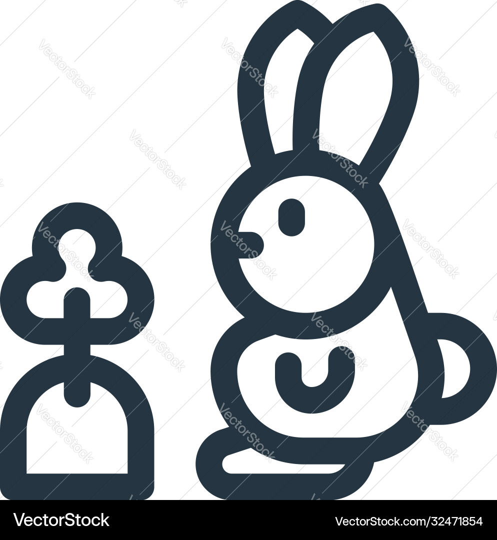 Rabbit icon editable stroke linear Rabbit icon editable stroke linear vector image