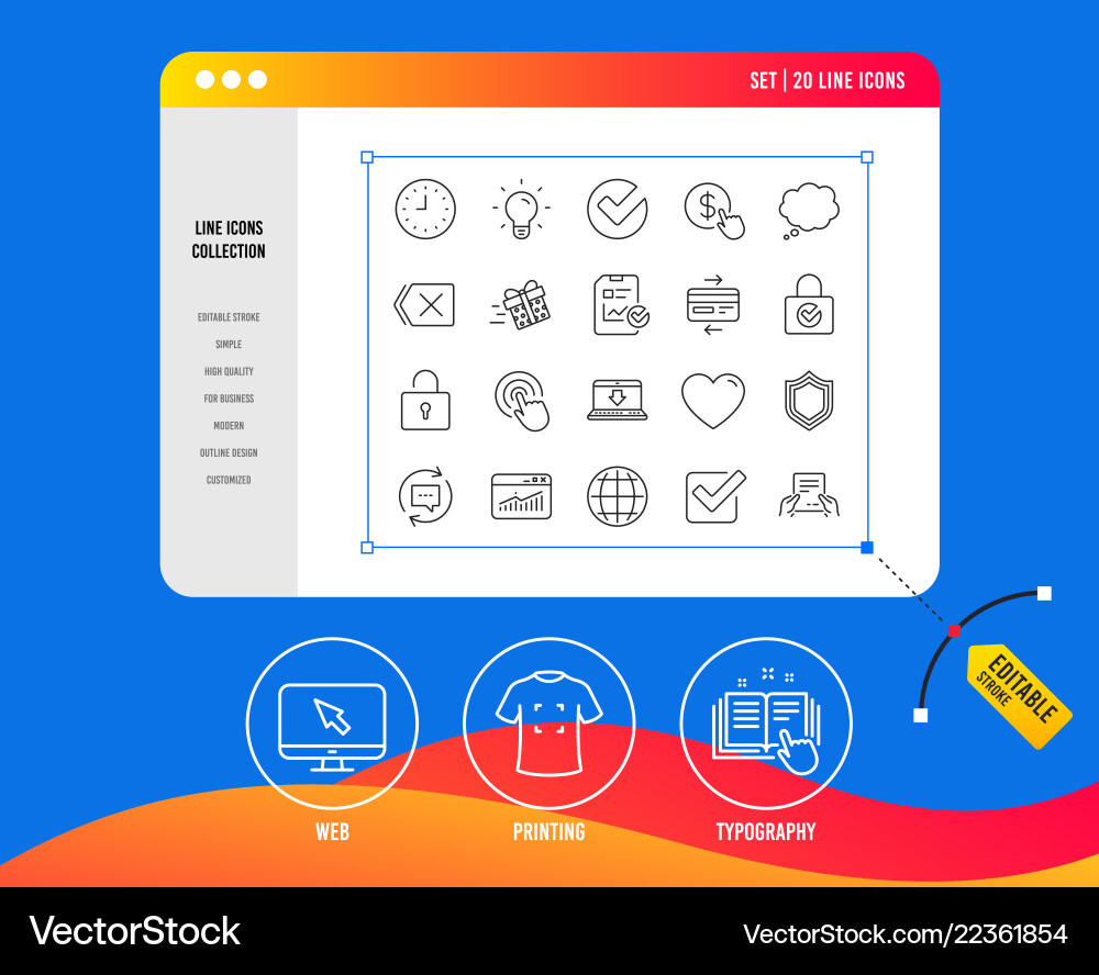 Report time and globe line icons statistics Report time and globe line icons statistics Vector Image