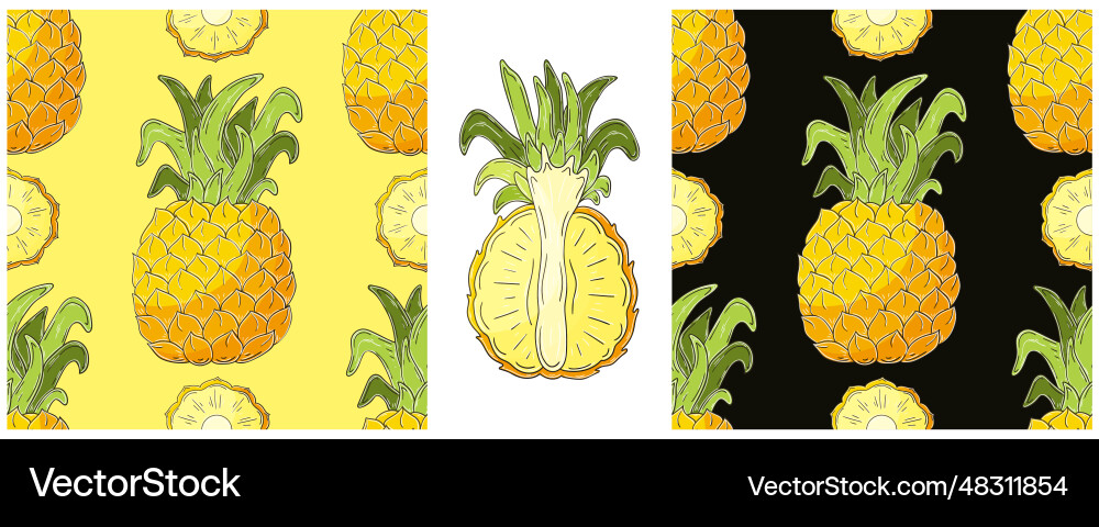 Seamless pattern color set in hand draw style can Vector Image