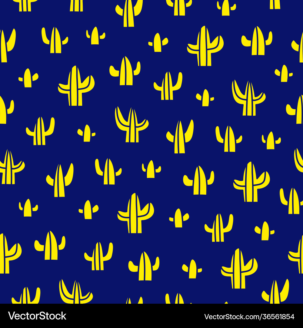 Seamless pattern with desert cactuses Seamless pattern with desert cactuses vector image