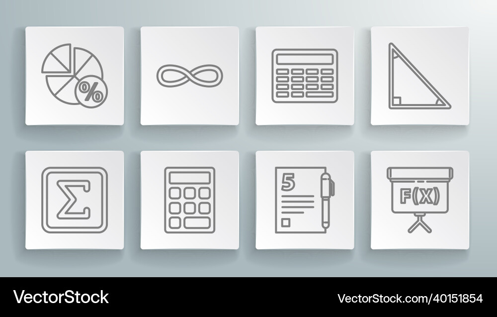 Set line geometric figure square function Set line geometric figure square function vector image