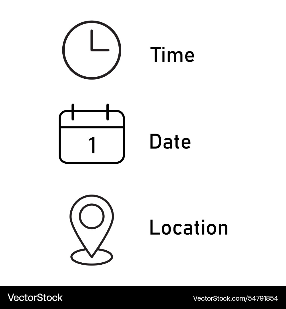 Time clock icon one calendar shape location Vector Image
