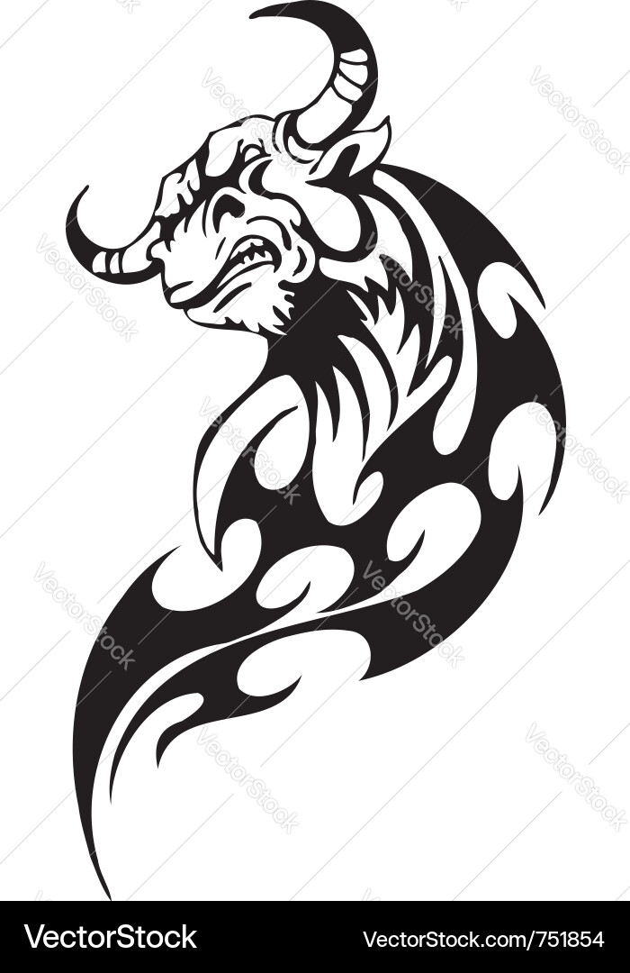 Tribal Bull Symbol vector image