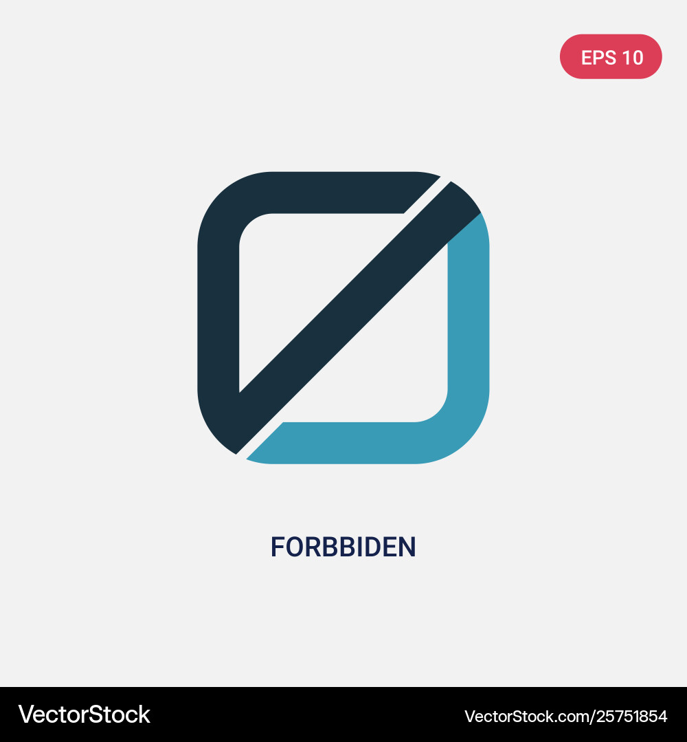 Two color forbbiden icon from user interface vector image