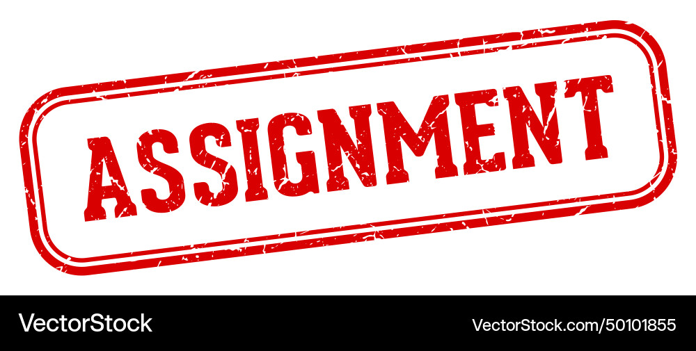 Assignment stamp rectangular Vector Image