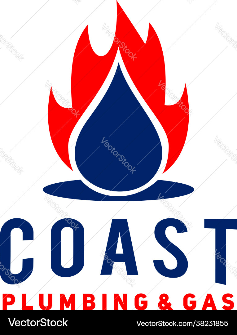 Coast plumbing and gas logo design – Royalty-Free Vector | VectorStock, image size:765x1080