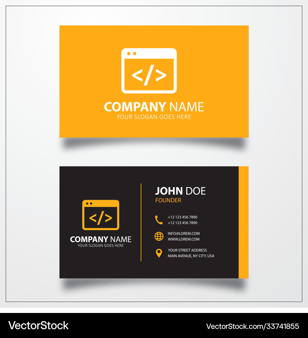Coding icon business card template vector image