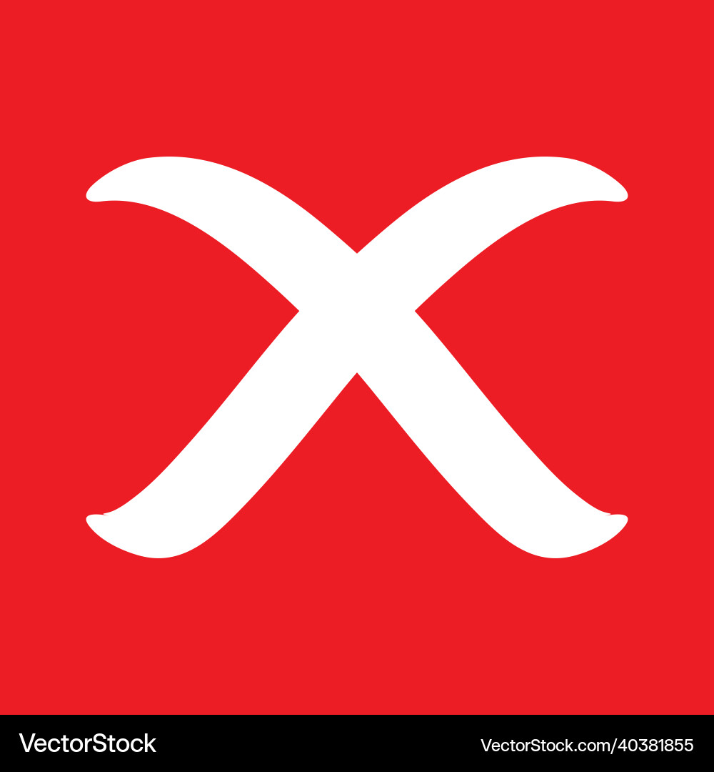 Cross mark icon x sign simple error design false Cross mark icon x sign simple error design false Vector Image