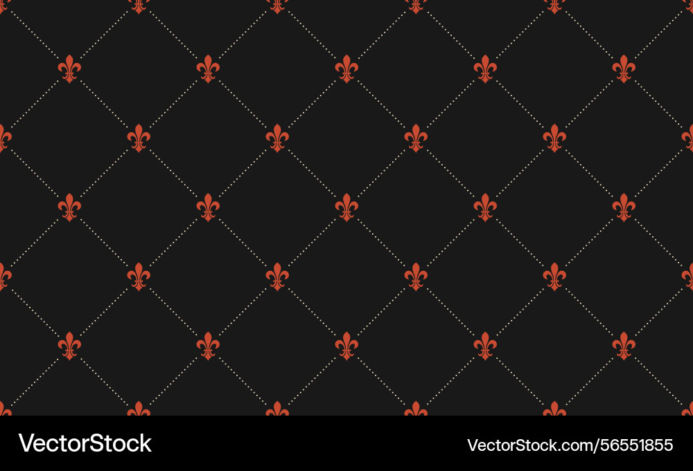 Elegant dark background with repeating fleurdelis Vector Image