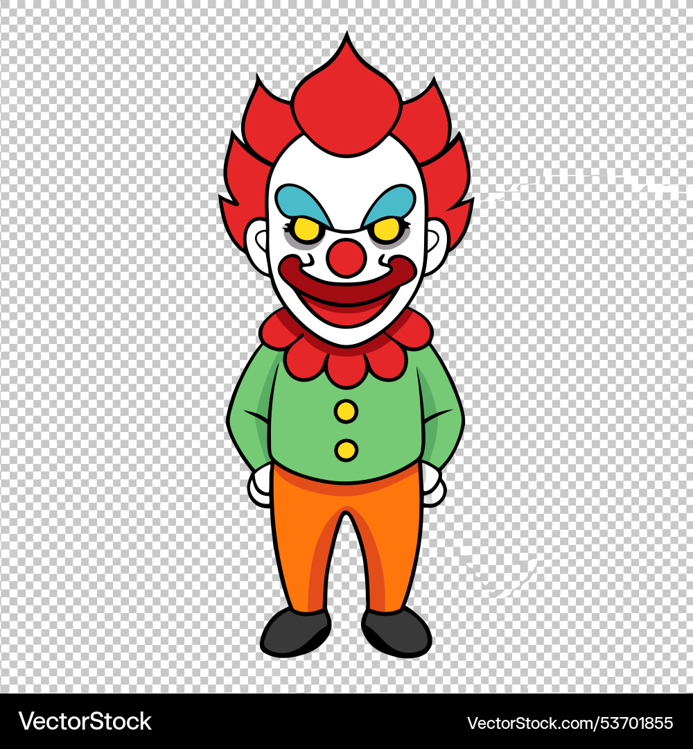 Evil clown isolated on a transparent background vector image