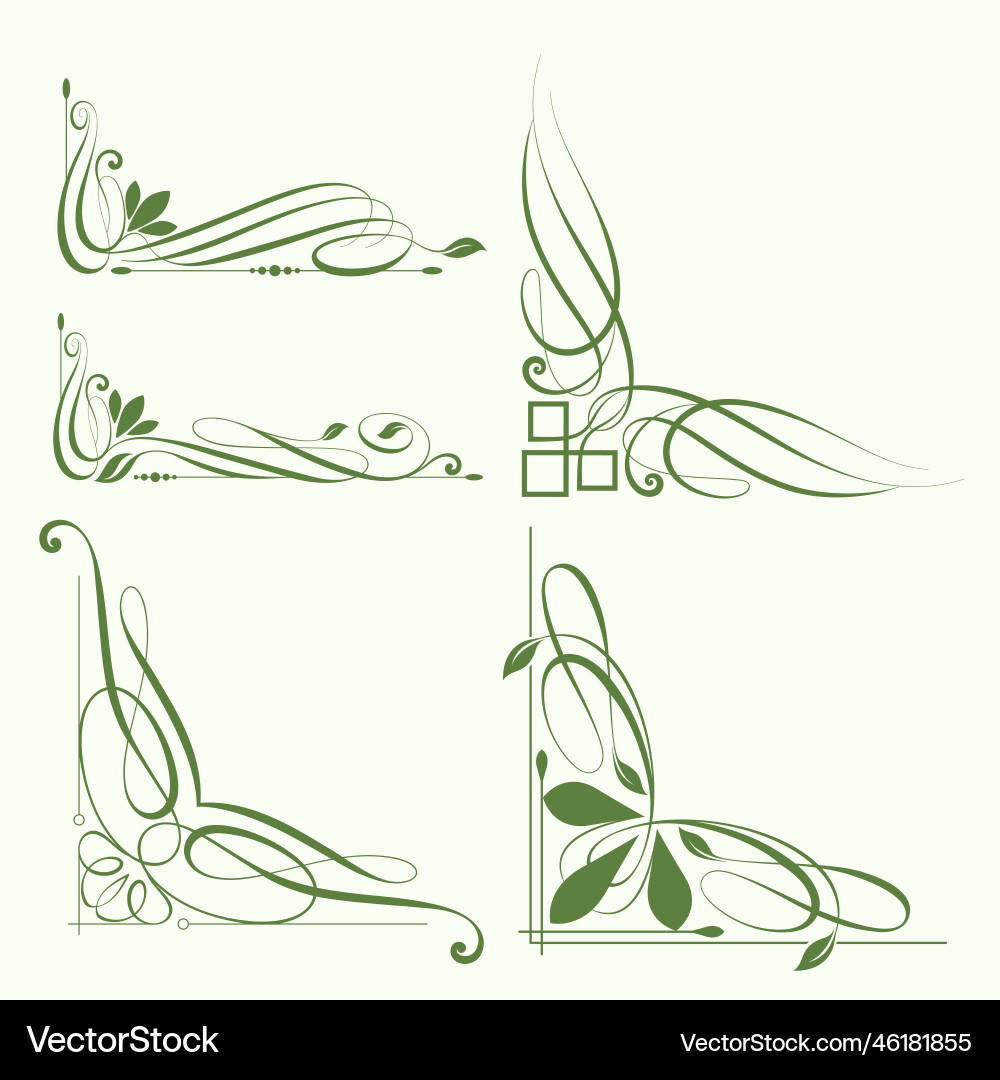 Green corner ornamental vector image