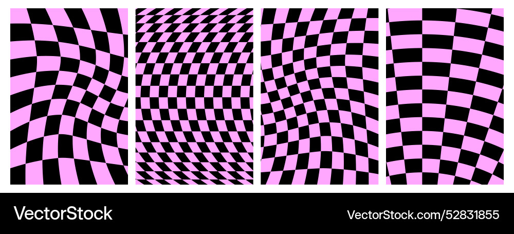 Groovy checkered patterns Groovy checkered patterns vector image